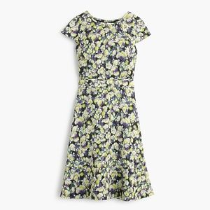 J. Crew Cap Sleeve Dress in Clover Print